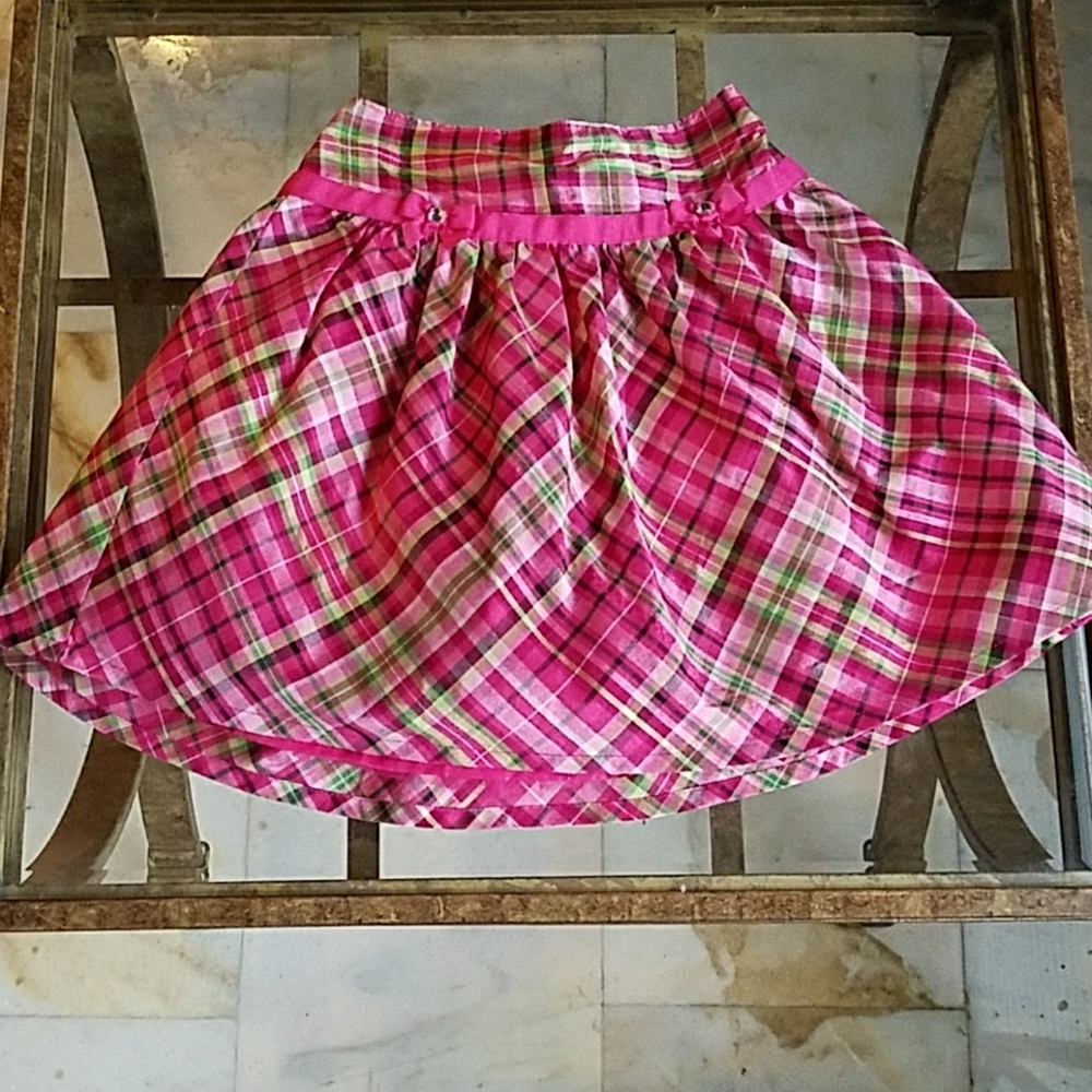 Taffeta Pinkish Strips Girl Skirt